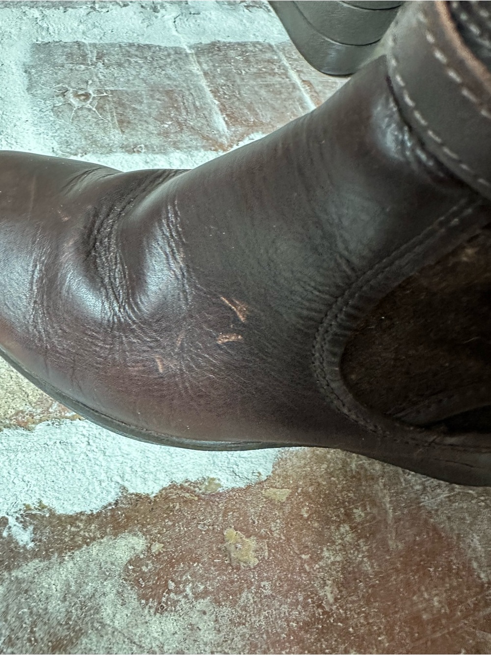 UGG Dark Brown Leather Wedge Ankle Boots - Picture 5 of 7